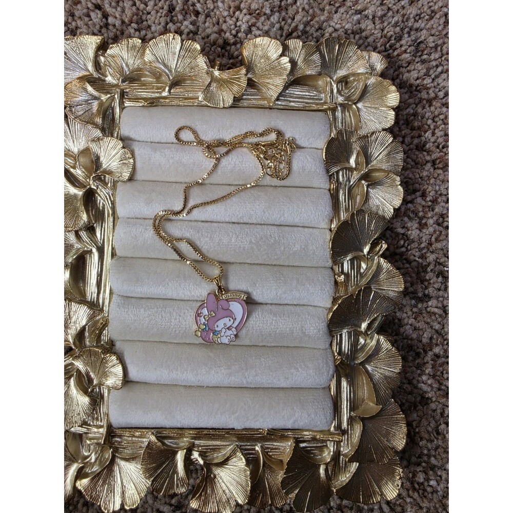 Sanrio My Melody Pink Gold Tone Pendant Necklace Metal Enamel Anime Character